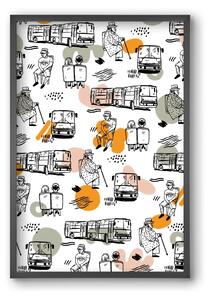 Busz pattern - falikép keretben | artbridge