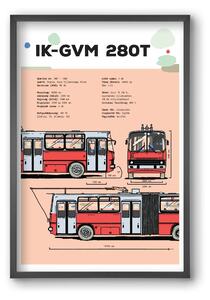 Troli (IK-GVM 280T) jellegrajz - falikép keretben | artbridge