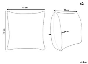Világosbézs műszőrme díszpárna kétdarabos szettben 45 x 45 cm PILEA