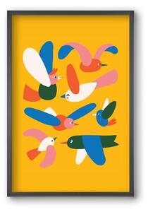 Happy Birds - falikép keretben | artbridge