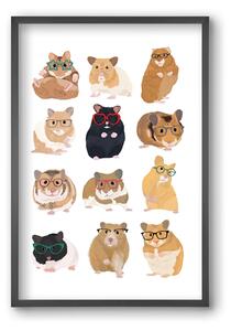 Hamster in glasses - falikép keretben | artbridge