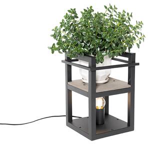 Ipari asztali lámpa fekete fával - Cage Rack