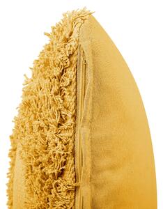 Sárga pamut díszpárna kétdarabos szettben 45 x 45 cm RHOEO