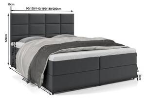 GIRA kontinentális ágy - 120x200, fekete