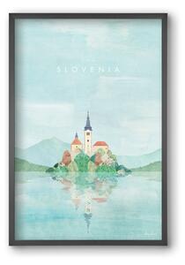 Lake Bled, Slovenia Travel Poster - falikép keretben | artbridge