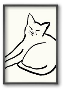 Good Morning Monochrome Cat - falikép keretben | artbridge