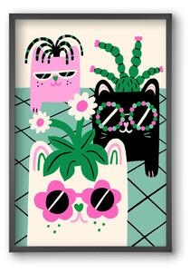 Cat Pots - falikép keretben | artbridge