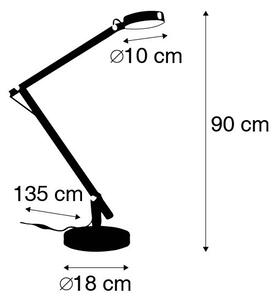 Modern asztali lámpa fekete LED-del - Etienne