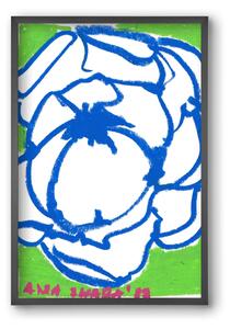 Blue peony - falikép keretben | artbridge