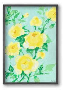 Lemon roses - falikép keretben | artbridge