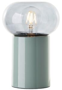 KNUT asztali lámpa, m:22cm, zöld fém/füstös üveg, 1xE27 - Brilliant-99002/74
