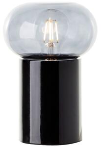 KNUT asztali lámpa, m:22cm, matt fekete/füstös üveg, 1xE27 - Brilliant-99002/06