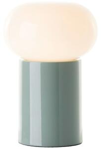 KNUT asztali lámpa, m:22cm, zöld fém/opál üveg, 1xE27 - Brilliant-99002/84