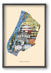 Budapest, XIII. kerület (B sorozat) - falikép keretben | artbridge