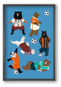 Bears doing football print - falikép keretben | artbridge