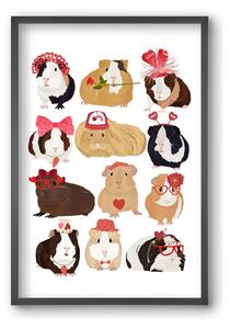Guinea Pig Love print - falikép keretben | artbridge