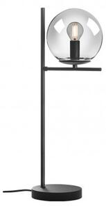 BOLDY asztali lámpa, fekete fém, füst színű üveg, 1xE14 - Smarter-01-3073