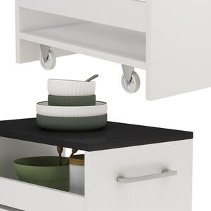 Vicco fehér/antracit görgős tárolószekrény – fürdőszobába vagy konyhába, 30 × 84,8 × 46 cm