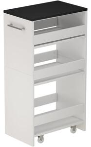 Vicco fehér/antracit görgős tárolószekrény – fürdőszobába vagy konyhába, 30 × 84,8 × 46 cm
