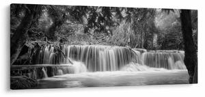 Kép - Fekete-fehér vízesés (120x50 cm)