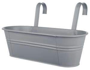 ZINC felakasztható virágláda három virág részére 50 cm, világosszürke