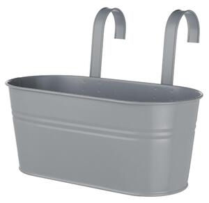 ZINC felakasztható virágláda két virág részére 33 cm, világosszürke