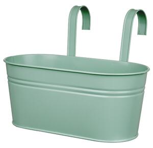ZINC akasztható virágláda két virág részére 33 cm, jadezöld