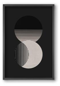 Circle Sun & Moon BW - falikép keretben | artbridge