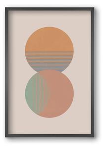Circle Sun & Moon Colour - falikép keretben | artbridge