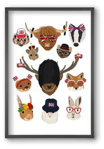 Animals of the planet United Kingdom - falikép keretben | artbridge