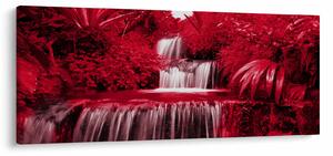 Kép - Indonéziai vízesések piros színben (120x50 cm)