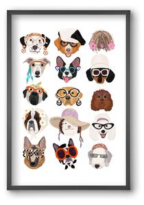 Dogs in the 1960's - falikép keretben | artbridge