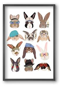 Rabbits wearing glasses in the 2000's - falikép keretben | artbridge