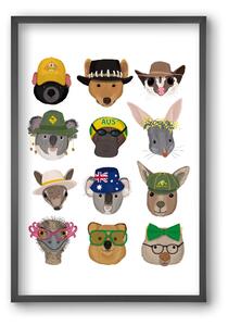 Animals of the planet Australia - falikép keretben | artbridge