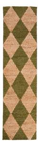 Zöld-natúr színű kézi szövésű jutakeverék futószőnyeg 60x230 cm Effie Diamond – Flair Rugs