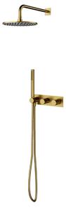 OMNIRES Contour - Zuhanyszett rejtett keverővel, testtel, 25 cm átmérőjű, csiszolt arany színű SYSCT10GLB