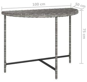 VidaXL szürke polyrattan kerti asztal 100 x 50 x 75 cm