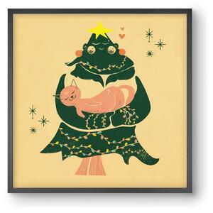 Meowy Christmas - falikép keretben | artbridge