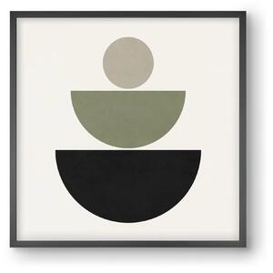 GEOMETRIC SHAPES - GREEN AND BLACK - falikép keretben | artbridge