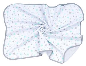 MTT Textil takaró - Fehér alapon kék-szürke csillagok