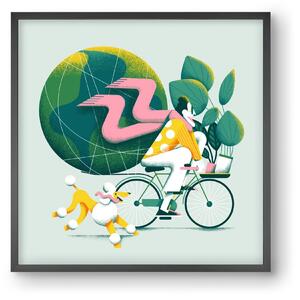 Planet cycler - falikép keretben | artbridge