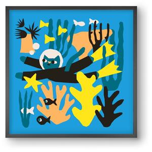 Diving Cat - falikép keretben | artbridge
