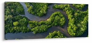 Kép - Erdei táj folyóval (120x50 cm)
