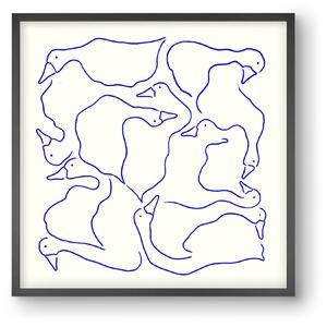 Duck Duck Goose in Blue - falikép keretben | artbridge