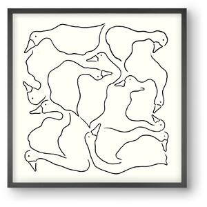 Duck Duck Goose in black and white - falikép keretben | artbridge