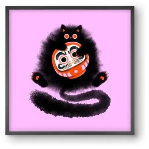 Daruma cat - falikép keretben | artbridge