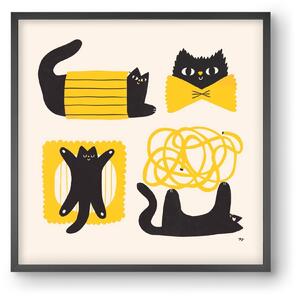 Pasta Cats - falikép keretben | artbridge