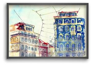 LISBON AQUARELLE NO.18 - falikép keretben | artbridge