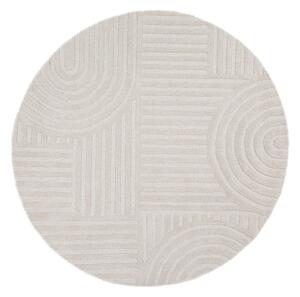 Elefántcsont színű kézi szövésű gyapjú kerek szőnyeg ø 160 cm Zen Garden – Flair Rugs
