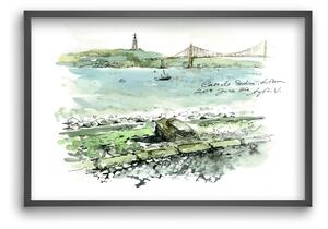 LISBON AQUARELLE NO.23 - falikép keretben | artbridge